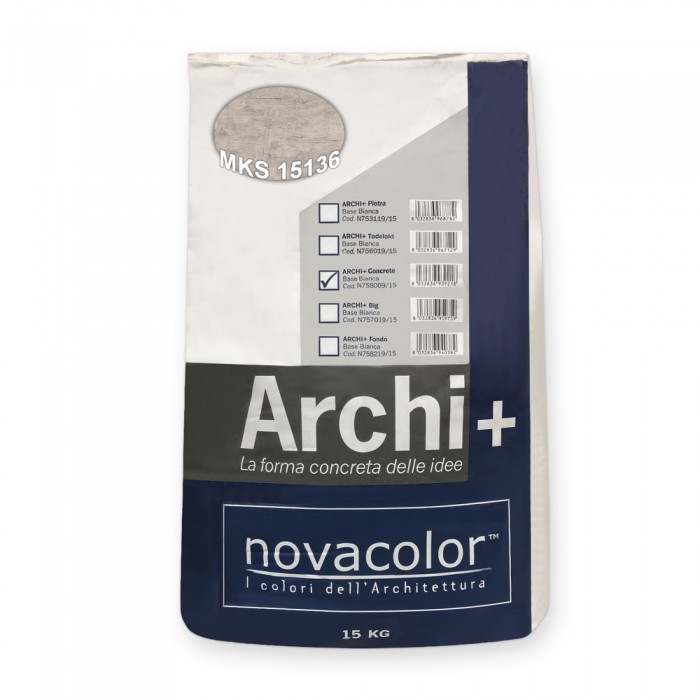 Ανάγλυφη Τεχνοτροπία Τοίχου Mε Εφέ Bιομηχανικής Όψης Σκυροδέματος 15kg Novacolor Archi + Concrete MKS 15136