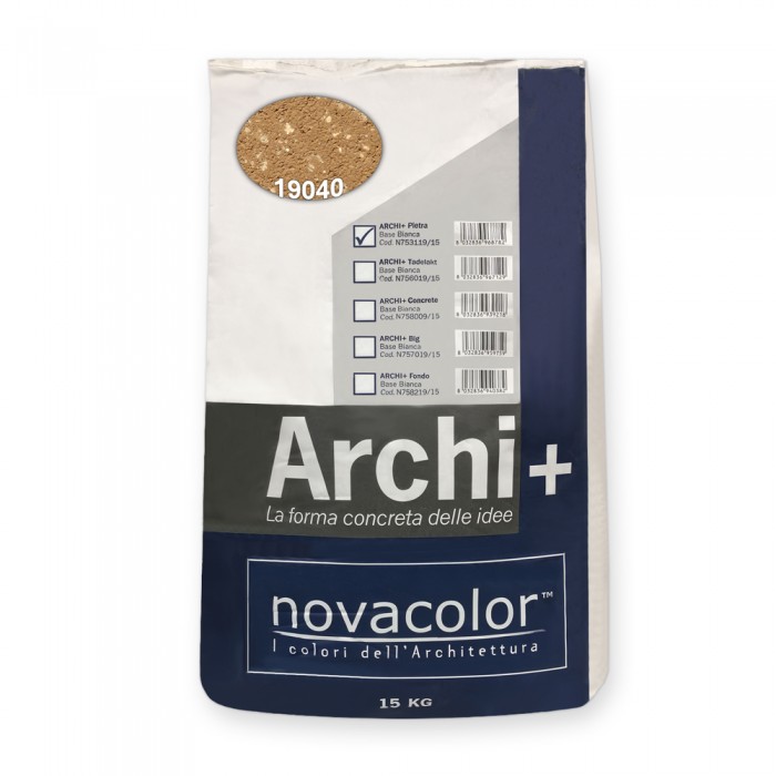 Ανάγλυφη Τεχνοτροπία Τοίχου Mε Εφέ Πέτρας 15kg Novacolor Archi + Pietra Intonachino 19040