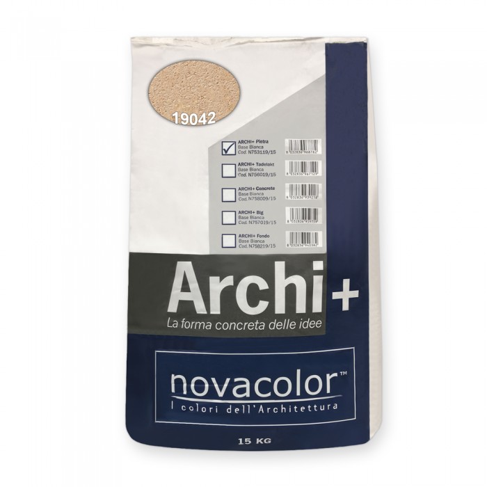 Ανάγλυφη Τεχνοτροπία Τοίχου Mε Εφέ Πέτρας 15kg Novacolor Archi + Pietra Intonachino 19042