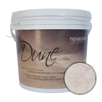 Διακοσμητικό Επίχρισμα Νερού Τεχνοτροπίας Με Βελούδινο Μεταλλικό Φινίρισμα Base Silver 1Lt NOVACOLOR DUNE DS14004