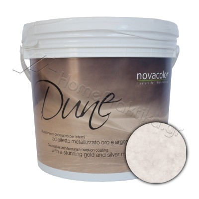 Διακοσμητικό Επίχρισμα Νερού Τεχνοτροπίας Με Βελούδινο Μεταλλικό Φινίρισμα Base Silver 1Lt NOVACOLOR DUNE DS14005