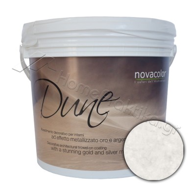 Διακοσμητικό Επίχρισμα Νερού Τεχνοτροπίας Με Βελούδινο Μεταλλικό Φινίρισμα Base Silver 1Lt NOVACOLOR DUNE DS14006