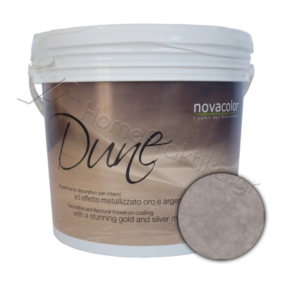 Διακοσμητικό Επίχρισμα Νερού Τεχνοτροπίας Με Βελούδινο Μεταλλικό Φινίρισμα Base Silver 1Lt NOVACOLOR DUNE DS14009