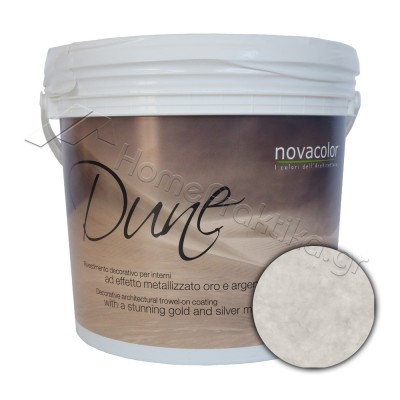 Διακοσμητικό Επίχρισμα Νερού Τεχνοτροπίας Με Βελούδινο Μεταλλικό Φινίρισμα Base Silver 1Lt NOVACOLOR DUNE DS14012
