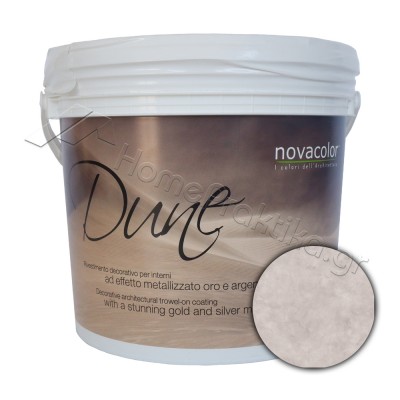 Διακοσμητικό Επίχρισμα Νερού Τεχνοτροπίας Με Βελούδινο Μεταλλικό Φινίρισμα Base Silver 1Lt NOVACOLOR DUNE DS14013