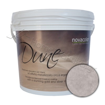 Διακοσμητικό Επίχρισμα Νερού Τεχνοτροπίας Με Βελούδινο Μεταλλικό Φινίρισμα Base Silver 1Lt NOVACOLOR DUNE DS14014