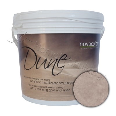 Διακοσμητικό Επίχρισμα Νερού Τεχνοτροπίας Με Βελούδινο Μεταλλικό Φινίρισμα Base Silver 1Lt NOVACOLOR DUNE DS14019