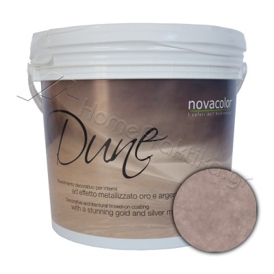 Διακοσμητικό Επίχρισμα Νερού Τεχνοτροπίας Με Βελούδινο Μεταλλικό Φινίρισμα Base Silver 1Lt NOVACOLOR DUNE DS14020