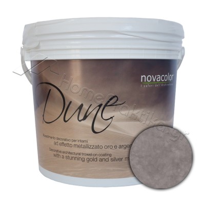 Διακοσμητικό Επίχρισμα Νερού Τεχνοτροπίας Με Βελούδινο Μεταλλικό Φινίρισμα Base Silver 1Lt NOVACOLOR DUNE DS14021