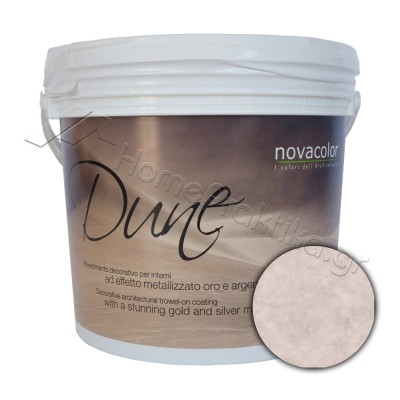 Διακοσμητικό Επίχρισμα Νερού Τεχνοτροπίας Με Βελούδινο Μεταλλικό Φινίρισμα Base Silver 1Lt NOVACOLOR DUNE DS14023