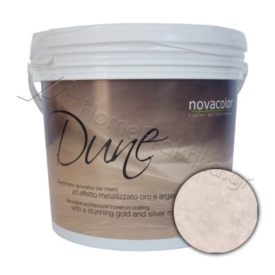 Διακοσμητικό Επίχρισμα Νερού Τεχνοτροπίας Με Βελούδινο Μεταλλικό Φινίρισμα Base Silver 1Lt NOVACOLOR DUNE DS14024