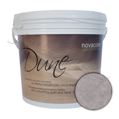 Διακοσμητικό Επίχρισμα Νερού Τεχνοτροπίας Με Βελούδινο Μεταλλικό Φινίρισμα Base Silver 1Lt NOVACOLOR DUNE DS14026