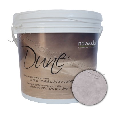 Διακοσμητικό Επίχρισμα Νερού Τεχνοτροπίας Με Βελούδινο Μεταλλικό Φινίρισμα Base Silver 1Lt NOVACOLOR DUNE DS14028