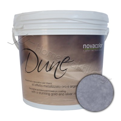 Διακοσμητικό Επίχρισμα Νερού Τεχνοτροπίας Με Βελούδινο Μεταλλικό Φινίρισμα Base Silver 1Lt NOVACOLOR DUNE DS14038