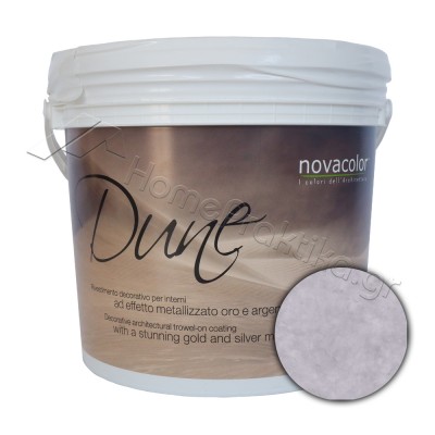 Διακοσμητικό Επίχρισμα Νερού Τεχνοτροπίας Με Βελούδινο Μεταλλικό Φινίρισμα Base Silver 1Lt NOVACOLOR DUNE DS14040