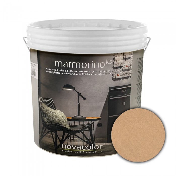 Διακοσμητικό Επίχρισμα Τεχνοτροπίας Σατινέ με Σκόνη Μαρμάρου για εφέ μαρμάρου για εσωτερικούς και εξωτερικούς χώρους 1Kg NOVACOLOR MARMORINO KS MKS15110