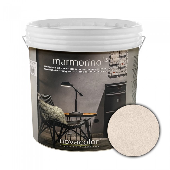 Διακοσμητικό Επίχρισμα Τεχνοτροπίας Σατινέ με Σκόνη Μαρμάρου για εφέ μαρμάρου για εσωτερικούς και εξωτερικούς χώρους 1Kg NOVACOLOR MARMORINO KS MKS15119