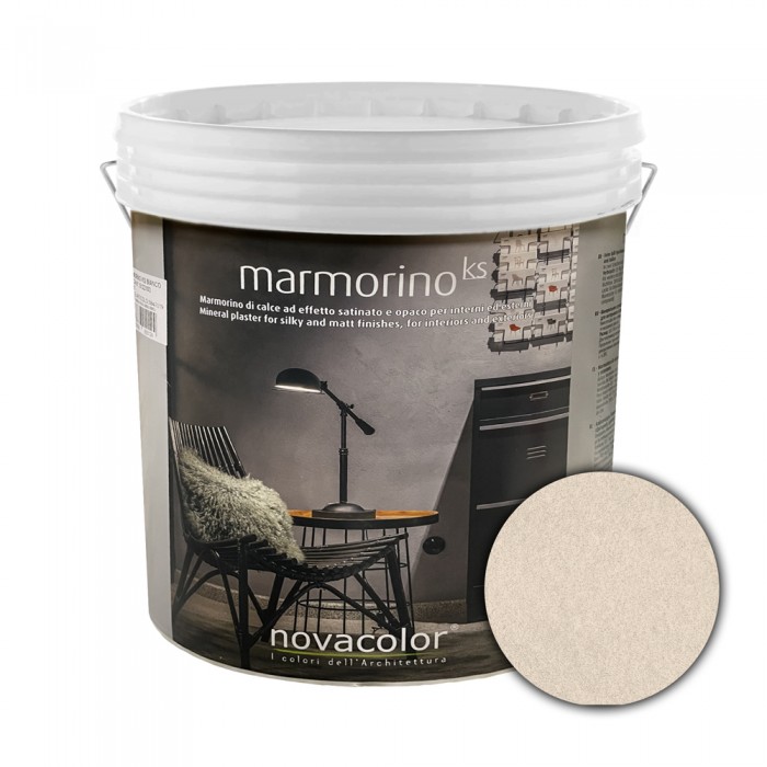 Διακοσμητικό Επίχρισμα Τεχνοτροπίας Σατινέ με Σκόνη Μαρμάρου για εφέ μαρμάρου για εσωτερικούς και εξωτερικούς χώρους 1Kg NOVACOLOR MARMORINO KS MKS15124