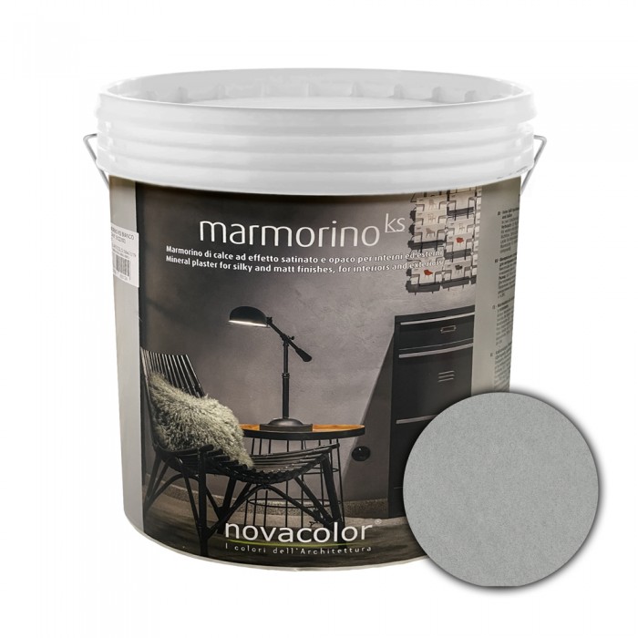 Διακοσμητικό Επίχρισμα Τεχνοτροπίας Σατινέ με Σκόνη Μαρμάρου για εφέ μαρμάρου για εσωτερικούς και εξωτερικούς χώρους 1Kg NOVACOLOR MARMORINO KS MKS20156