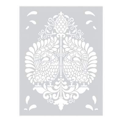 Stencil Τεχνοτροπίας για Διακόσμηση Τοίχου 52x70cm Novacolor Indian Damask NC6184L