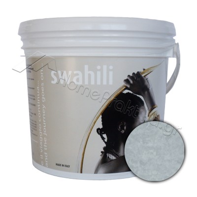 Διακοσμητικό Επίχρισμα Νερού Τεχνοτροπίας για Ανάγλυφο μεταλλικό φινίρισμα Base Silver 1Lt NOVACOLOR SWAHILI SWS18037