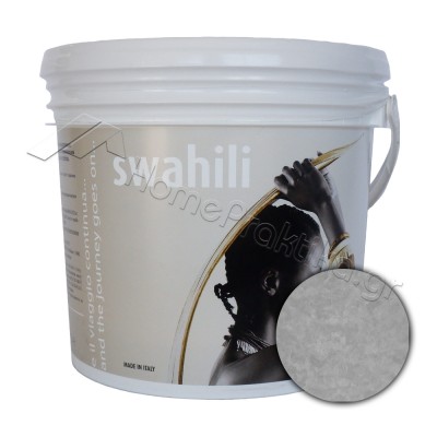 Διακοσμητικό Επίχρισμα Νερού Τεχνοτροπίας για Ανάγλυφο μεταλλικό φινίρισμα Base Silver 1Lt NOVACOLOR SWAHILI SWS18043