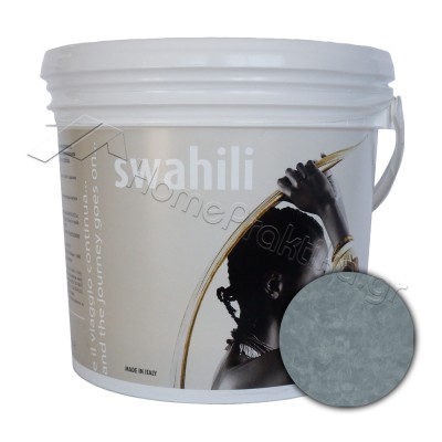 Διακοσμητικό Επίχρισμα Νερού Τεχνοτροπίας για Ανάγλυφο μεταλλικό φινίρισμα Base Silver 1Lt NOVACOLOR SWAHILI SWS18065