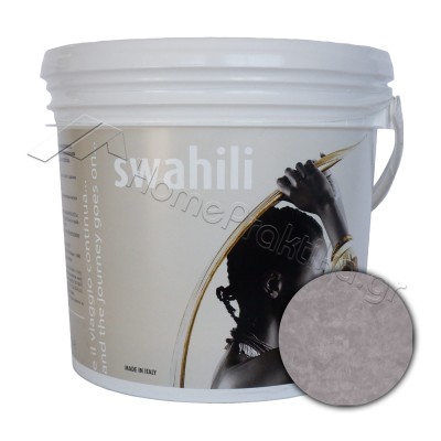 Διακοσμητικό Επίχρισμα Νερού Τεχνοτροπίας για Ανάγλυφο μεταλλικό φινίρισμα Base Silver 1Lt NOVACOLOR SWAHILI SWS18067