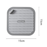 Κάλυμμα Σιλικόνης για Αποχέτευση Δαπέδου Μπάνιου και Νεροχύτη Κουζίνσς κατά των Οσμών 15x15cm Γκρι S4KZ7-Grey