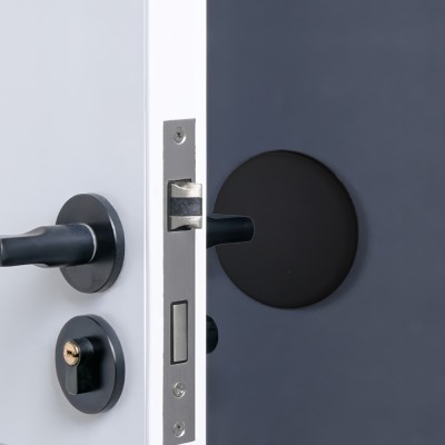 Προστατευτικό Αυτοκόλλητο Τοίχου Πόρτας από Σιλικόνη Στρόγγυλο Μαύρο Ø8cm