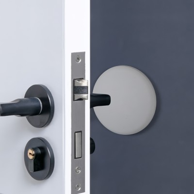 Προστατευτικό Αυτοκόλλητο Τοίχου Πόρτας από Σιλικόνη Στρόγγυλο Γκρι Ø8cm