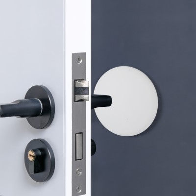 Προστατευτικό Αυτοκόλλητο Τοίχου Πόρτας από Σιλικόνη Στρόγγυλο Λευκό Ø8cm