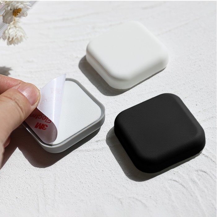 Προστατευτικό Αυτοκόλλητο Τοίχου Πόρτας από Σιλικόνη Τετράγωνο Μαύρο 3.5x3.5cm