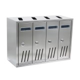 Γραμματοκιβώτια Σειράς Κίνας 4 Θέσεων 423x175x300mm Ασημί G4PA
