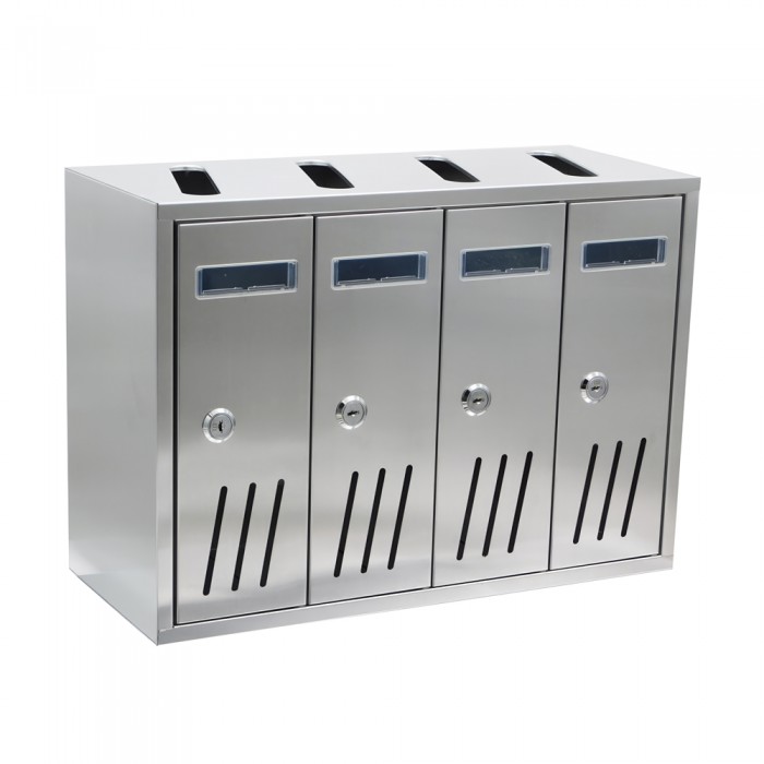 Γραμματοκιβώτια Σειράς Κίνας 4 Θέσεων 423x175x300mm Ασημί G4PA
