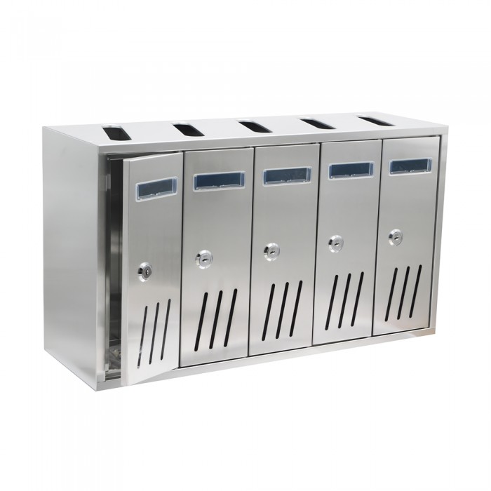 Γραμματοκιβώτια Σειράς Κίνας 5 Θέσεων 522x175x300mm Ασημί G5PA