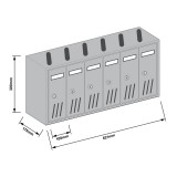 Γραμματοκιβώτια Σειράς Κίνας 6 Θέσεων 621x175x300mm Ασημί G6PA