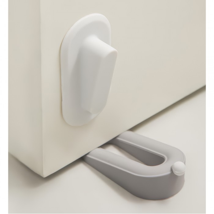 Σφήνα Πόρτας με Αυτοκόλητη Βάση από Σιλικόνη 45x100x48mm Γκρι