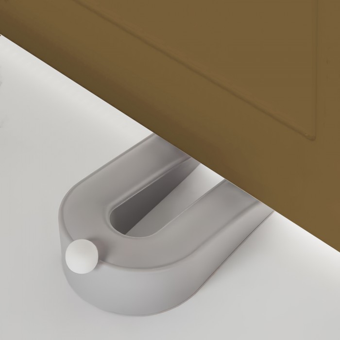 Σφήνα Πόρτας με Αυτοκόλητη Βάση από Σιλικόνη 45x100x48mm Γκρι