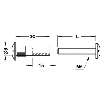 Συνδετήρες Επίπλων Ø8 Νίκελ (1 τεμάχιο) 30-40mm