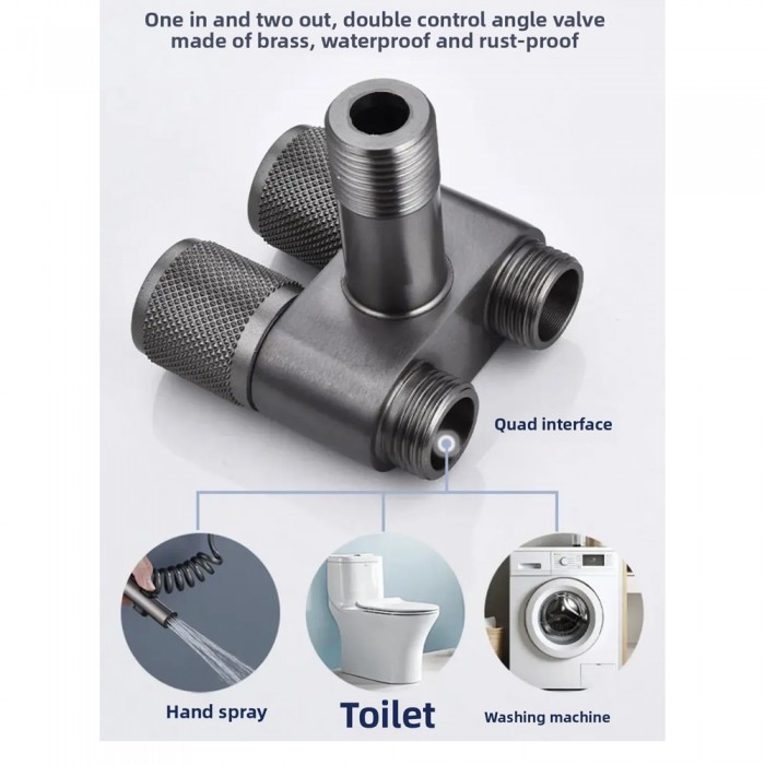 Βρύση Πλύσης Μπιντέ με Δύο Εξόδους και Ακροφύσιο Μπιντέ Μαύρο 1001-bl