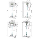 Σύστημα Ολίσθησης Οροφής Γυάλινης Πόρτας ≥580mm Πλάτος και 80Kg Βάρος για Γυαλί Πάχους 8-10mm Spaceship 80