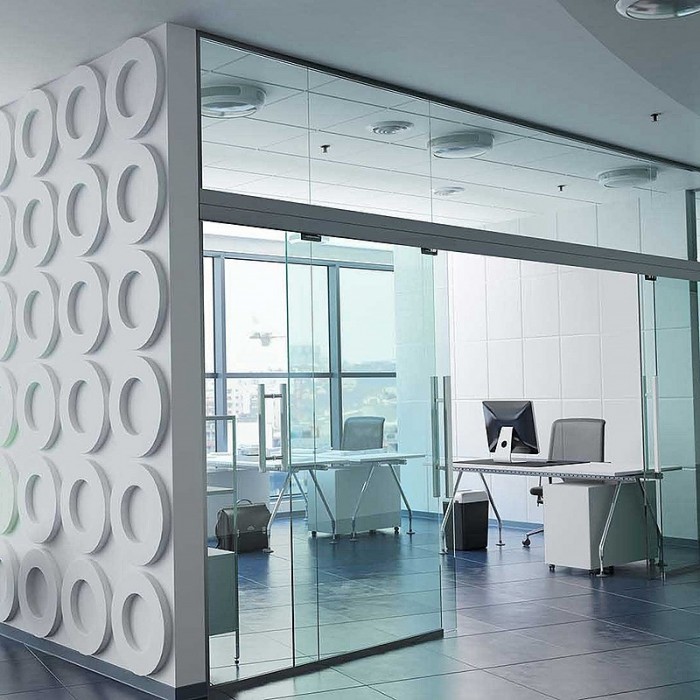 Σύστημα Ολίσθησης Οροφής Γυάλινης Πόρτας ≥580mm Πλάτος και 80Kg Βάρος για Γυαλί Πάχους 8-10mm Spaceship 80