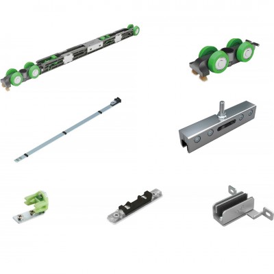 Σύστημα Ολίσθησης OPK Χωνευτής (Σε τοιχοποιία) Γυάλινης Πόρτας για Πλάτος Φύλου από 58cm - 100cm και 80Kg Βάρος για 8-10mm Πάχος Γυαλιού Spaceship 80