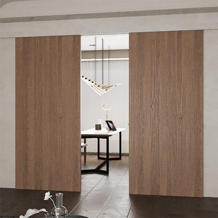 Σύστημα Ολίσθησης για Δύο Ξύλινες Πόρτες ≥600mm Πλάτος και 50Kg Βάρος Πόρτας για 35-45mm Πάχος Ξύλου Spaceship 80 Synchro