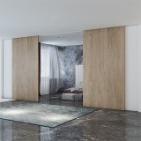 Σύστημα Ολίσθησης για Δύο Ξύλινες Πόρτες ≥600mm Πλάτος και 50Kg Βάρος Πόρτας για 35-45mm Πάχος Ξύλου Spaceship 80 Synchro