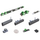 Σύστημα Ολίσθησης για Δύο Ξύλινες Πόρτες ≥600mm Πλάτος και 50Kg Βάρος Πόρτας για 35-45mm Πάχος Ξύλου Spaceship 80 Synchro