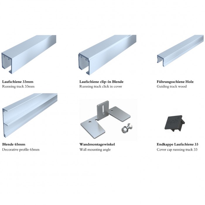 Σύστημα Ολίσθησης Επιτοίχιας Ξύλινης Πόρτας ≥580mm Πλάτος και 80Kg Βάρος για ≤40mm Πάχος Ξύλου Spaceship 80