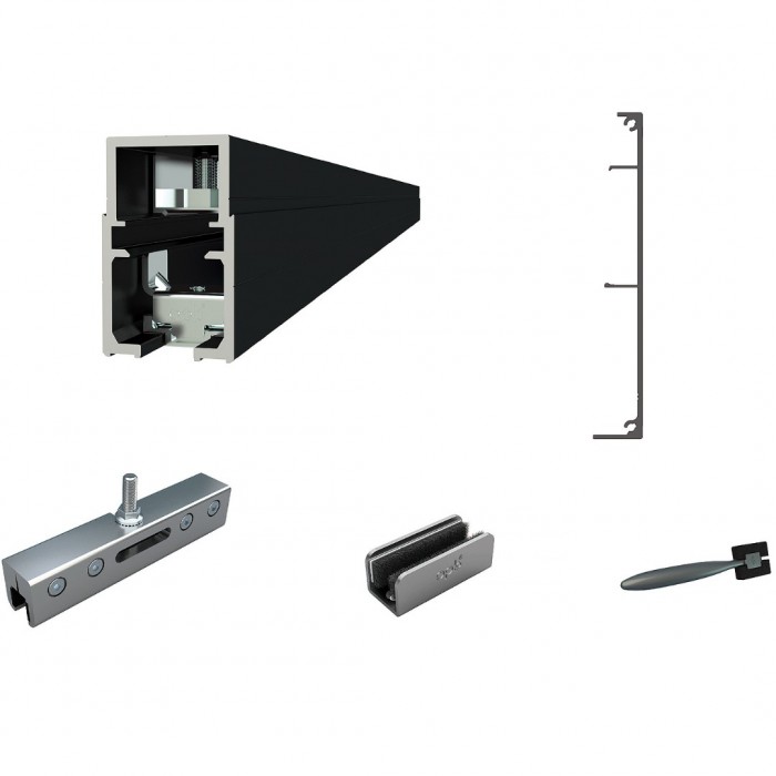 Σύστημα Ολίσθησης Ηλεκτρομαγνητικό για Χωνευτή Γυάλινη Πόρτα ≥730mm Πλάτος και 100kg Βάρος Πόρτας για Γυαλί 8-10mm Πάχος E-Space Χωνευτή Γυάλινη