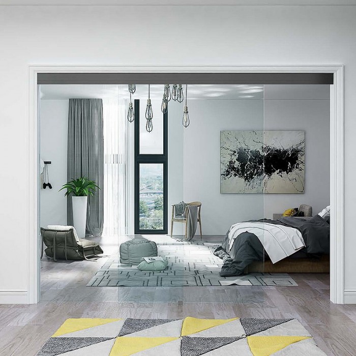 Σύστημα Ολίσθησης Ηλεκτρομαγνητικό για Γυάλινη Πόρτα ≥730mm Πλάτος και 100kg Βάρος Πόρτας για Γυαλί 8-10mm E-Space Ηλεκτρομαγνητική